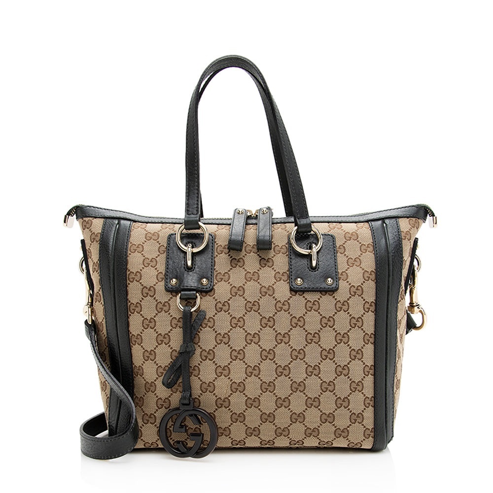 Gucci Beige and Black Monogram Tote
